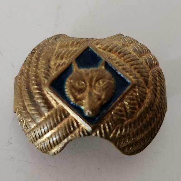Vintage Boy Scout Neckerchief Slide Wolf - Picture 1 of 6